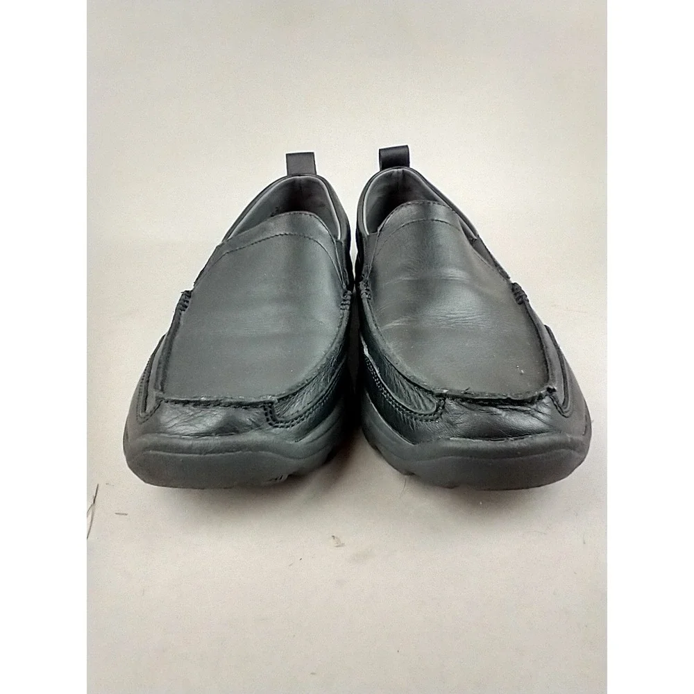 Skechers‎ Relaxed Fit Mens 9.5 Black Leather Slip On Loafers Memory Foam 63697